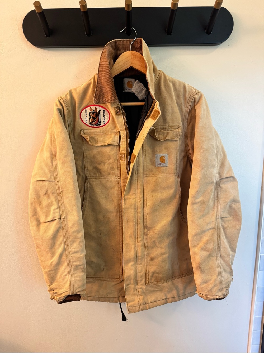 Carhartt Tan Sandstone Duck Canvas Jacket Corduroy Collar Equestrian Gorpcore 44